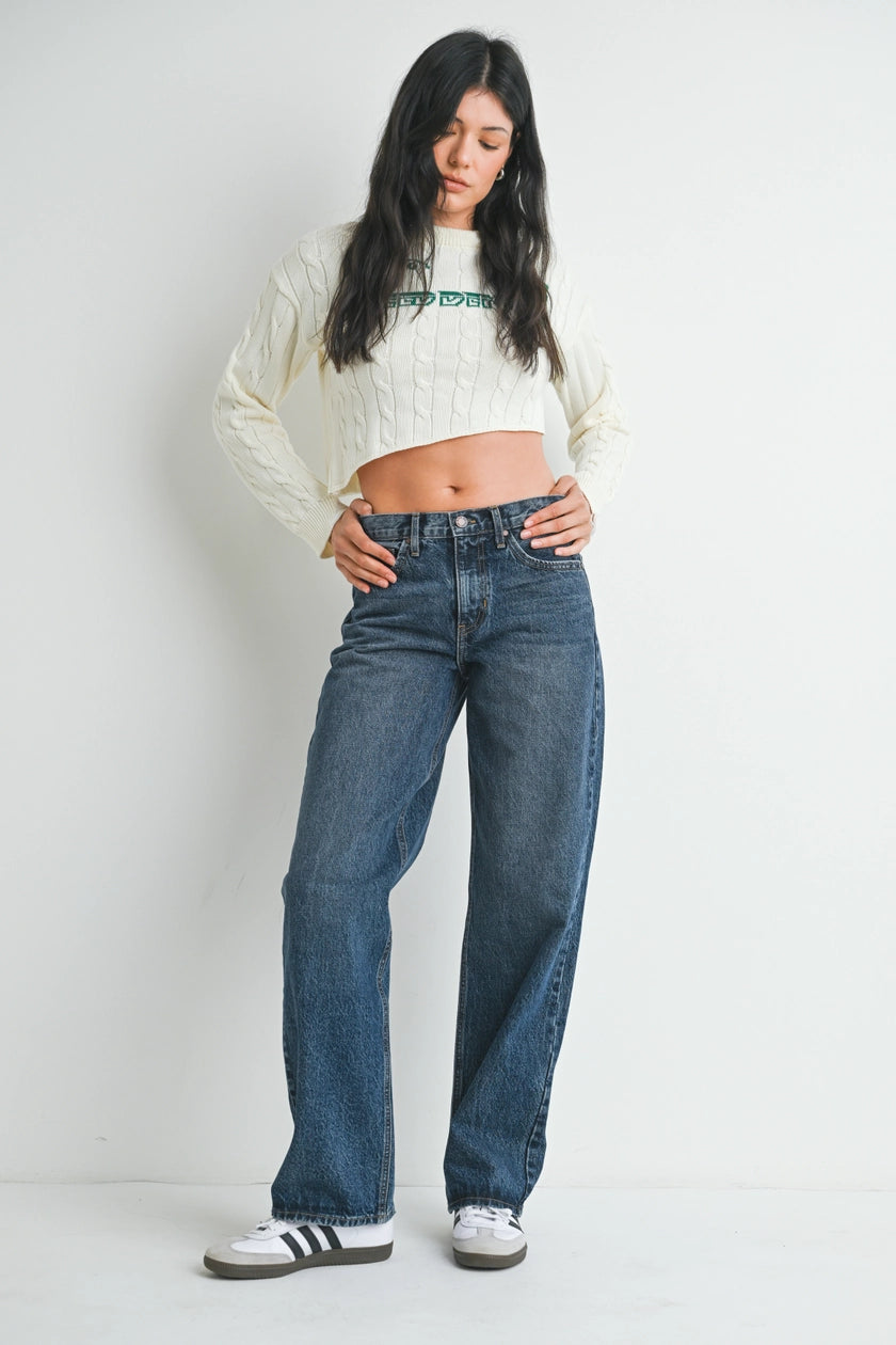 Dark Denim Relaxed Straight Jeans