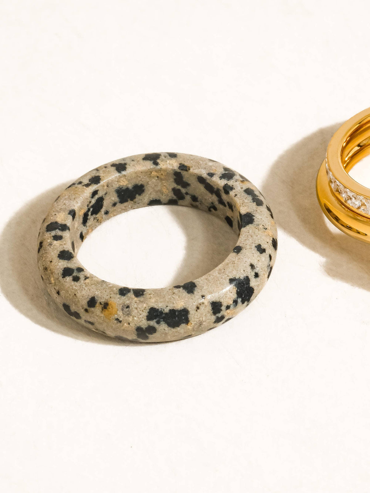 Dalmatian Stone Mixed Ring Set