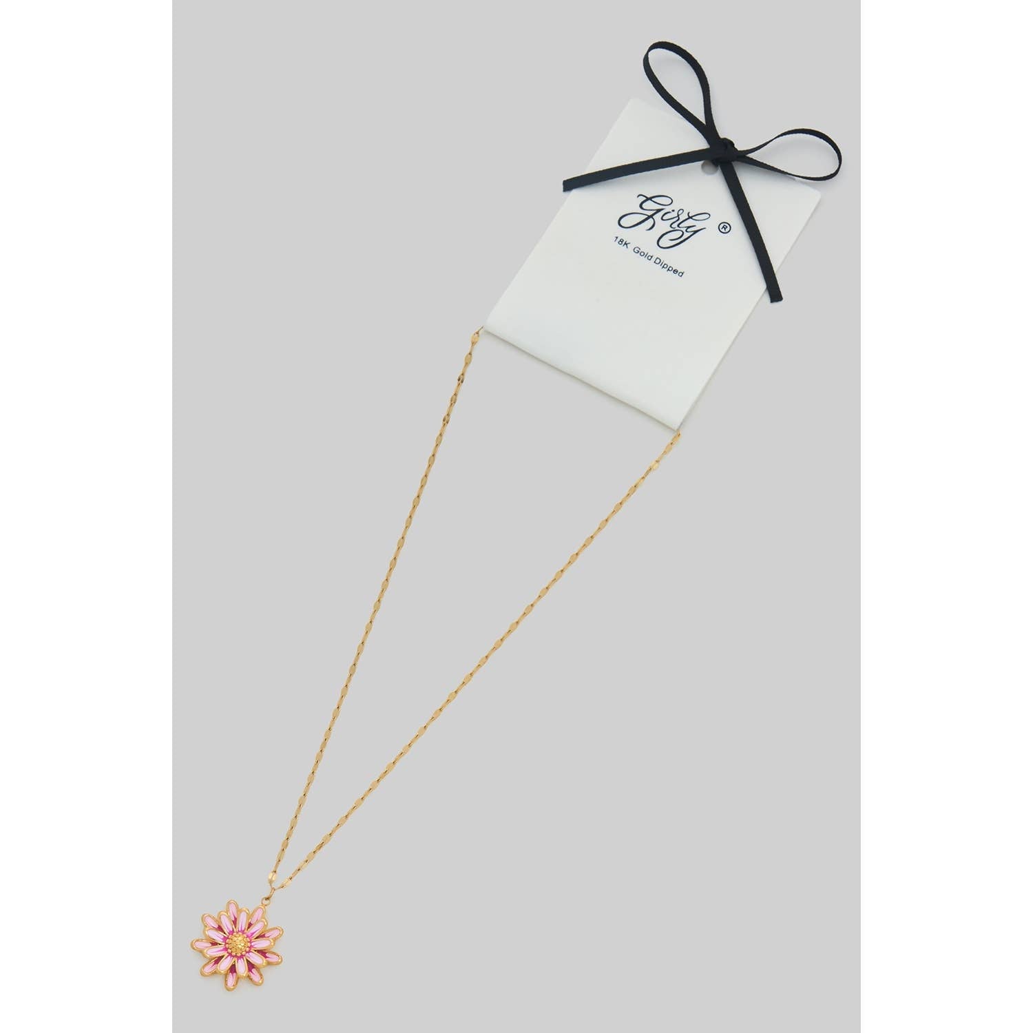 LACQUERED LAYERED FLOWER PENDANT NECKLACE - Proper