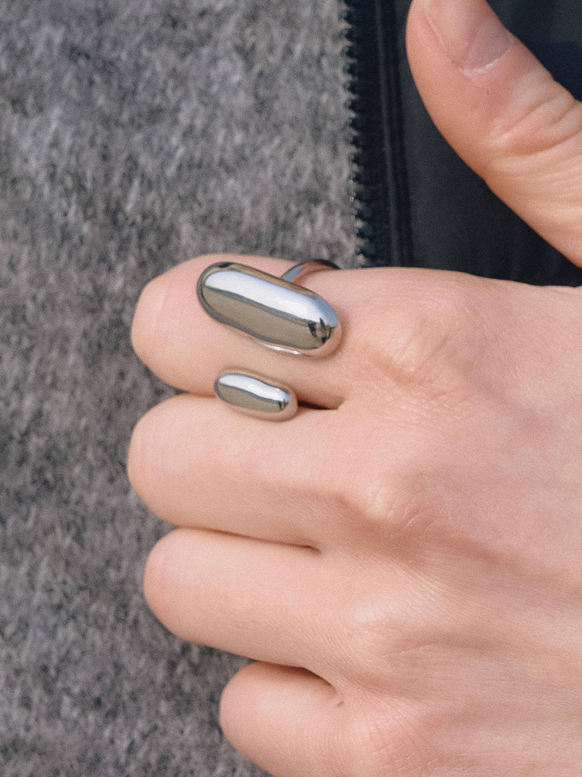 Roxy Modern Silver Open Statement Ring - Proper