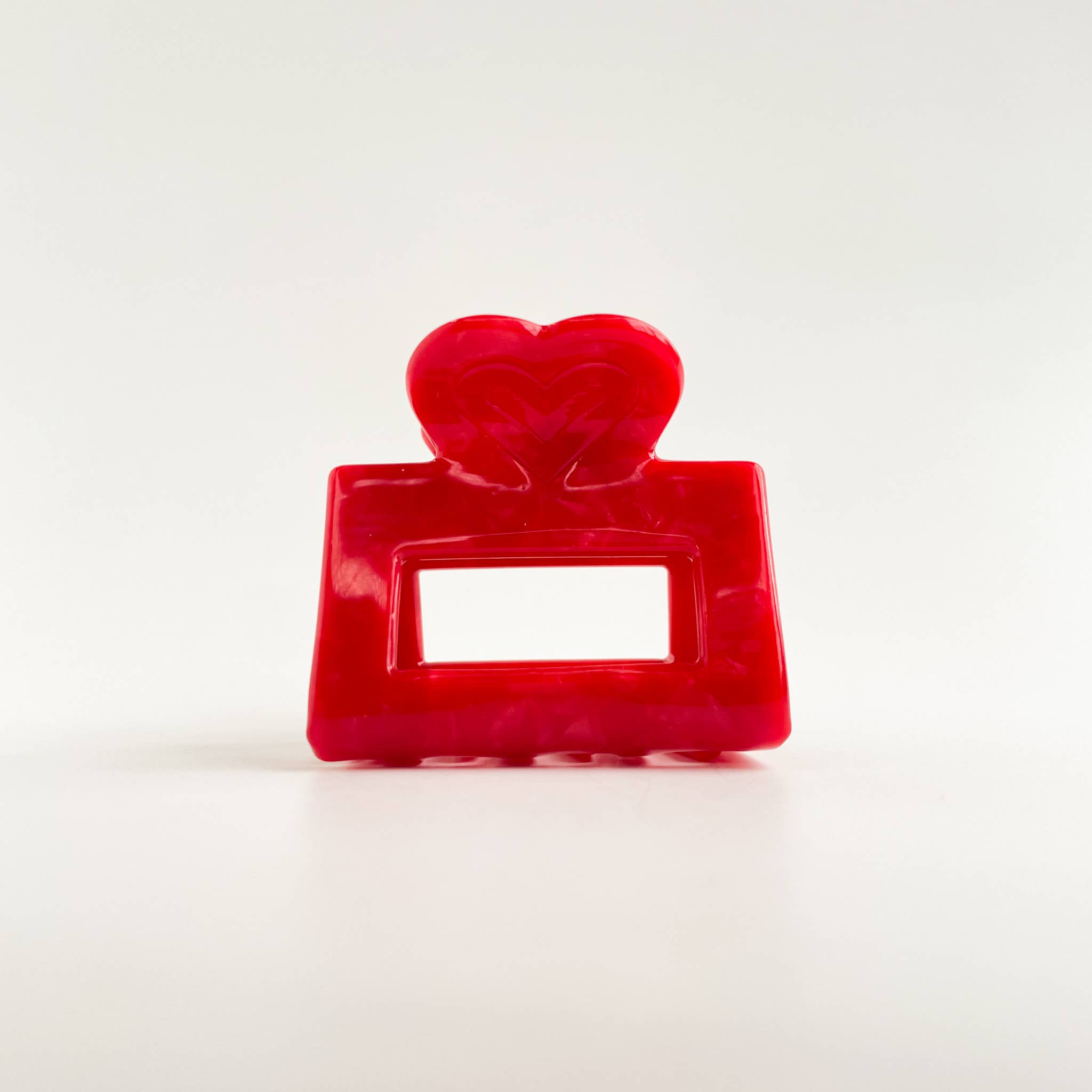 Heart Shape Marbled Square Claw Clip - Proper