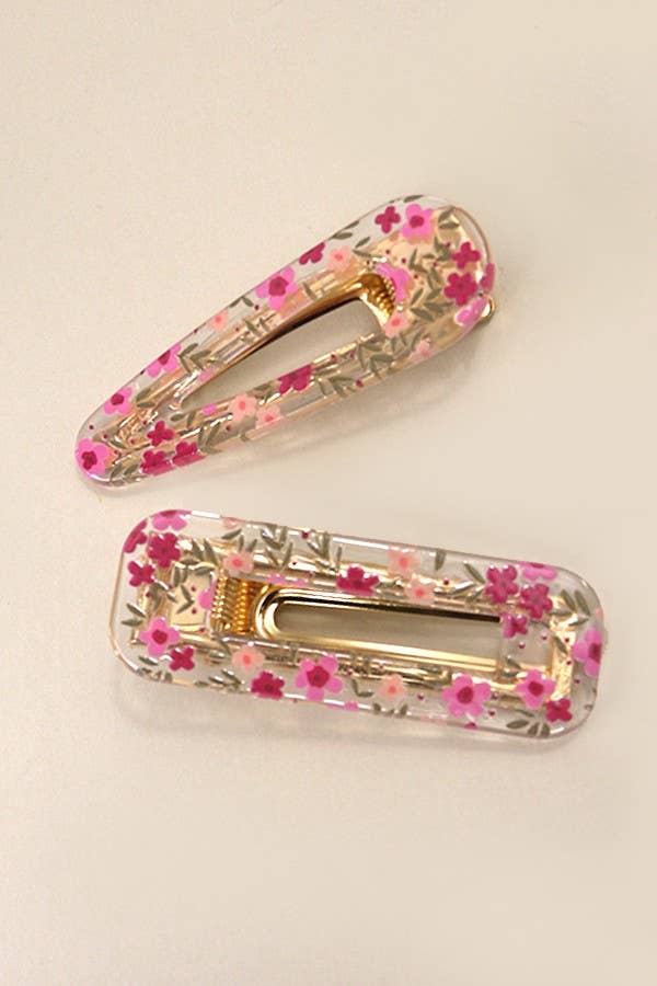 Translucent Flower Hair Clip Set