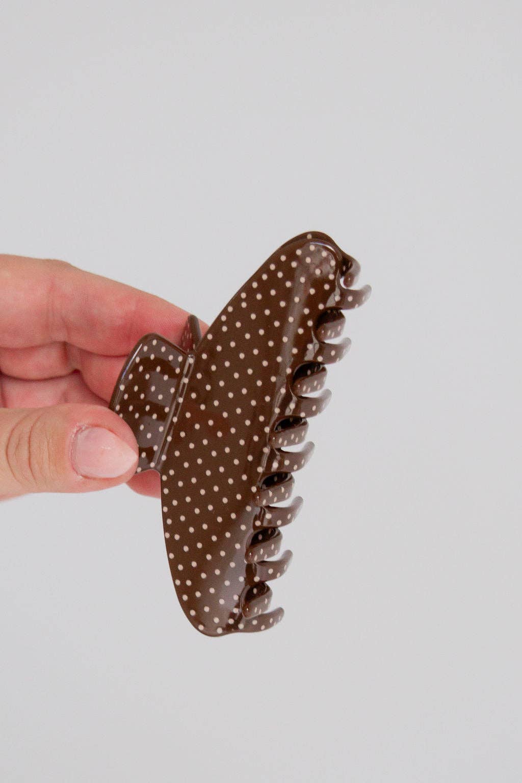 Cinnamon Polka Dot Claw Clip