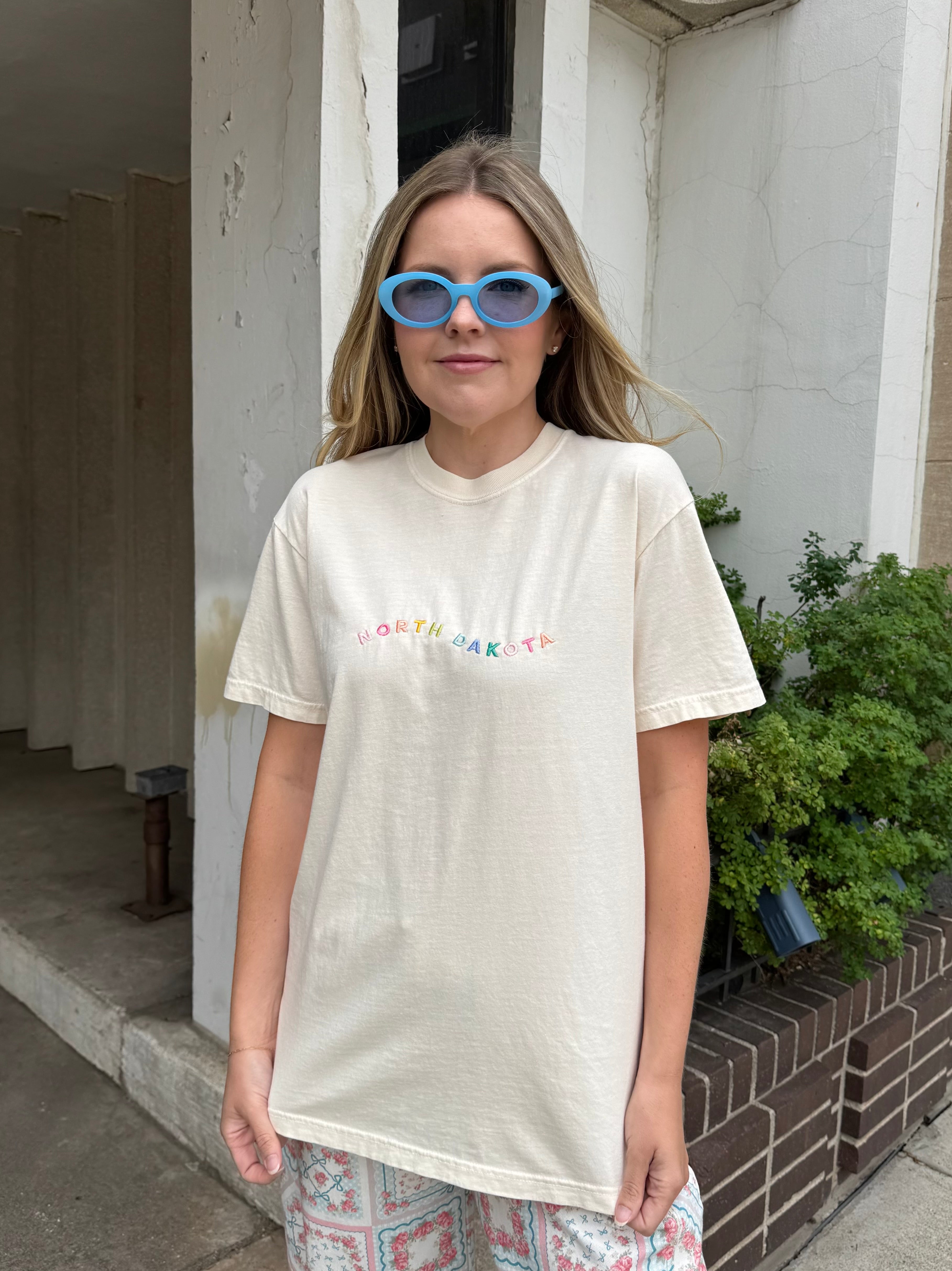 North Dakota Embroidered Tee