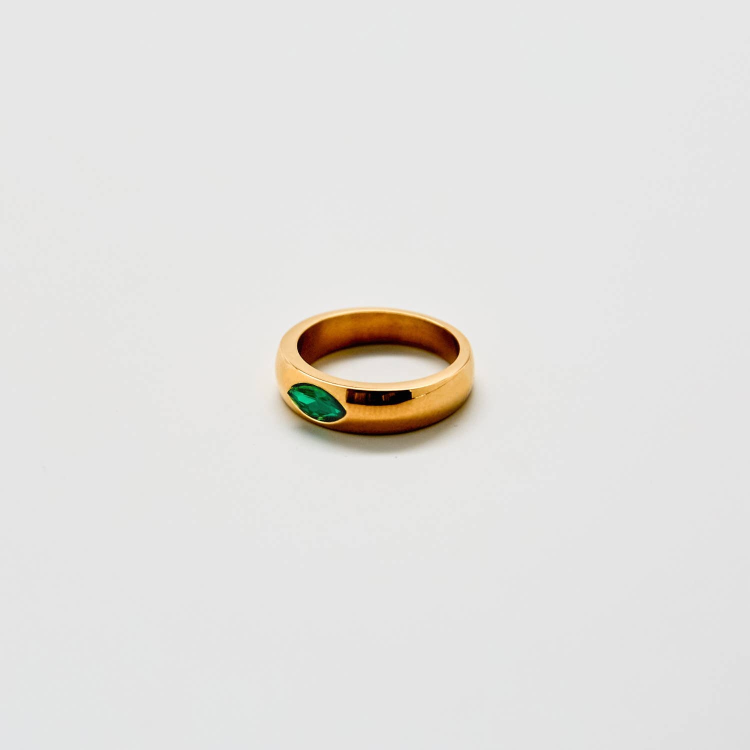Green Marquise Stacking Ring