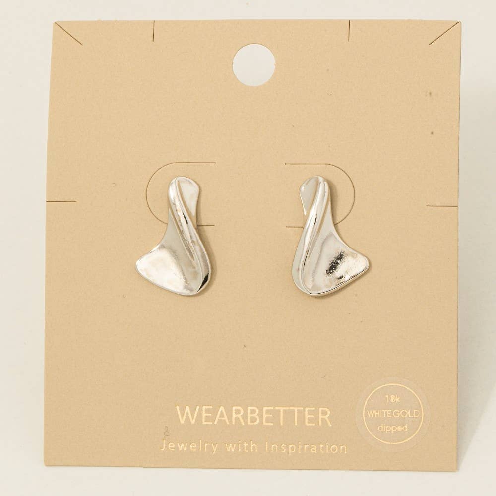Gold Dipped Twisted Shape Drop Earrings - Proper