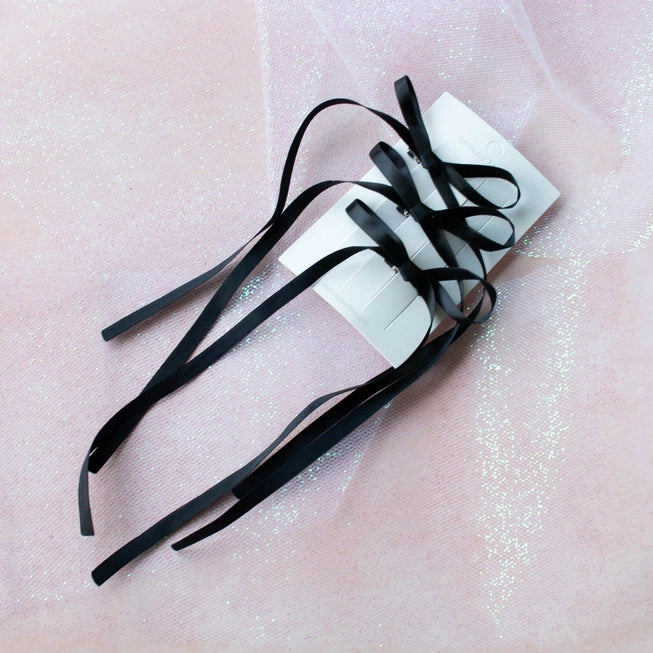 Satin Ribbon Hair Bow Pin Set - Proper