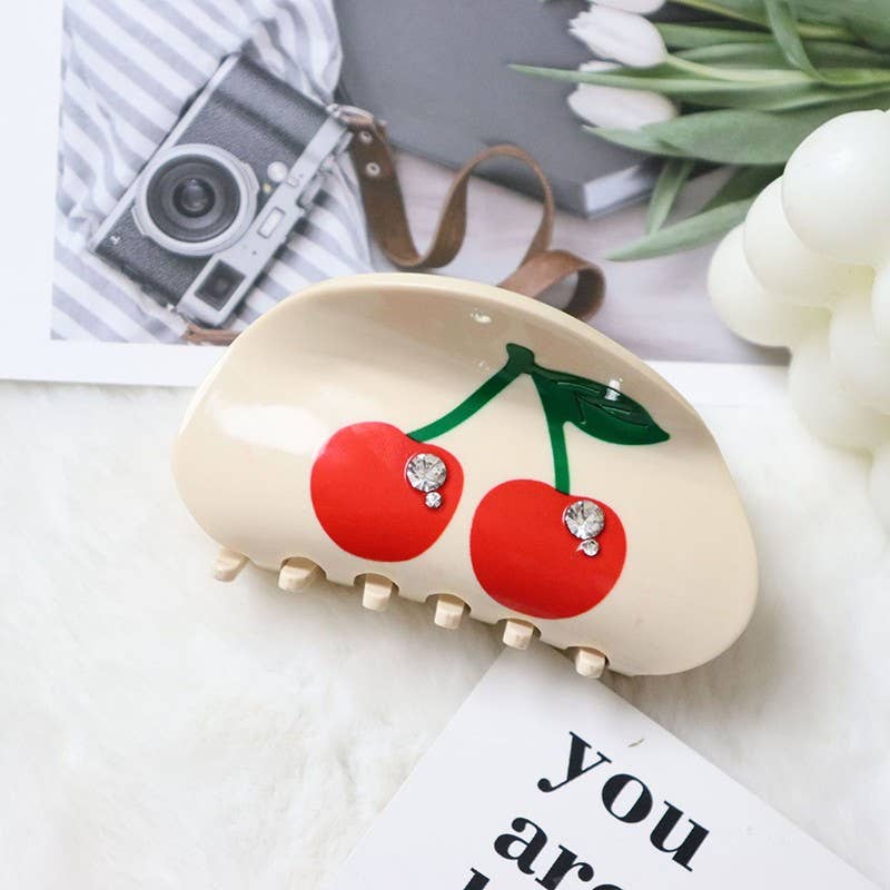 Cherry Oval Claw Clips - Proper