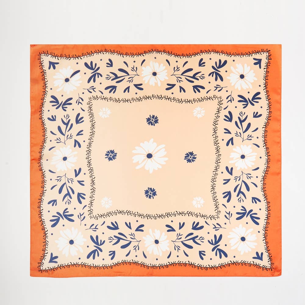 Flower Pattern Bandana Scarf - Proper