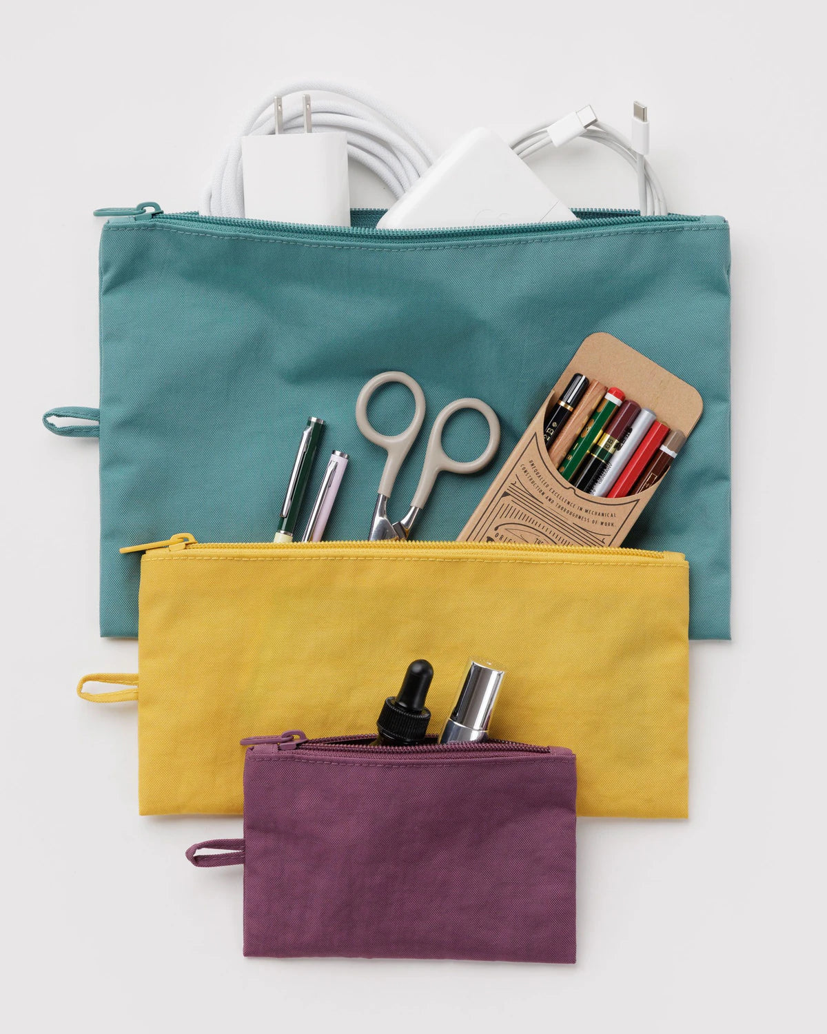 Baggu Flat Pouch Set - Jewel Mix