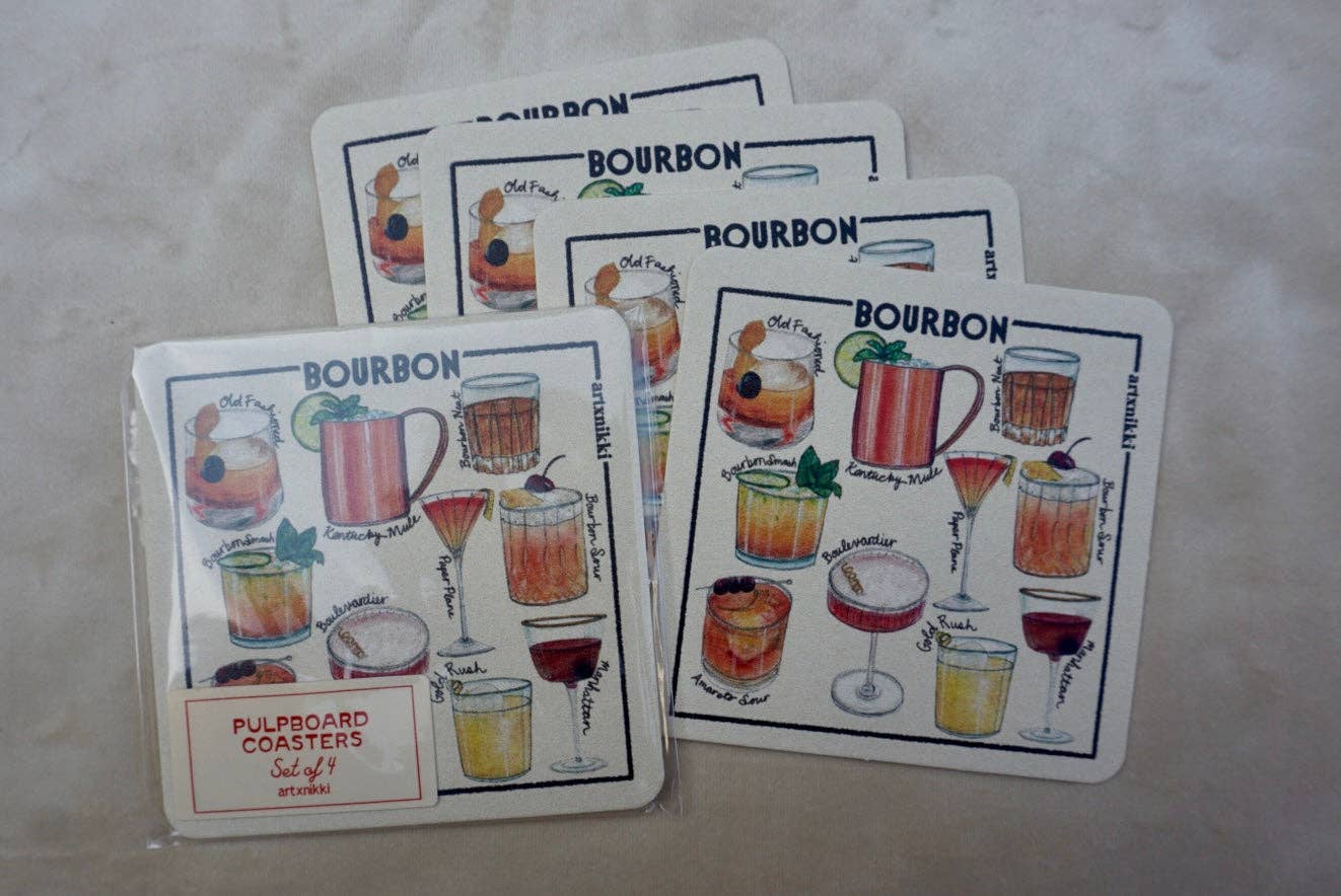 Classic Bourbon Cocktail Coaster Set of 4 - Proper