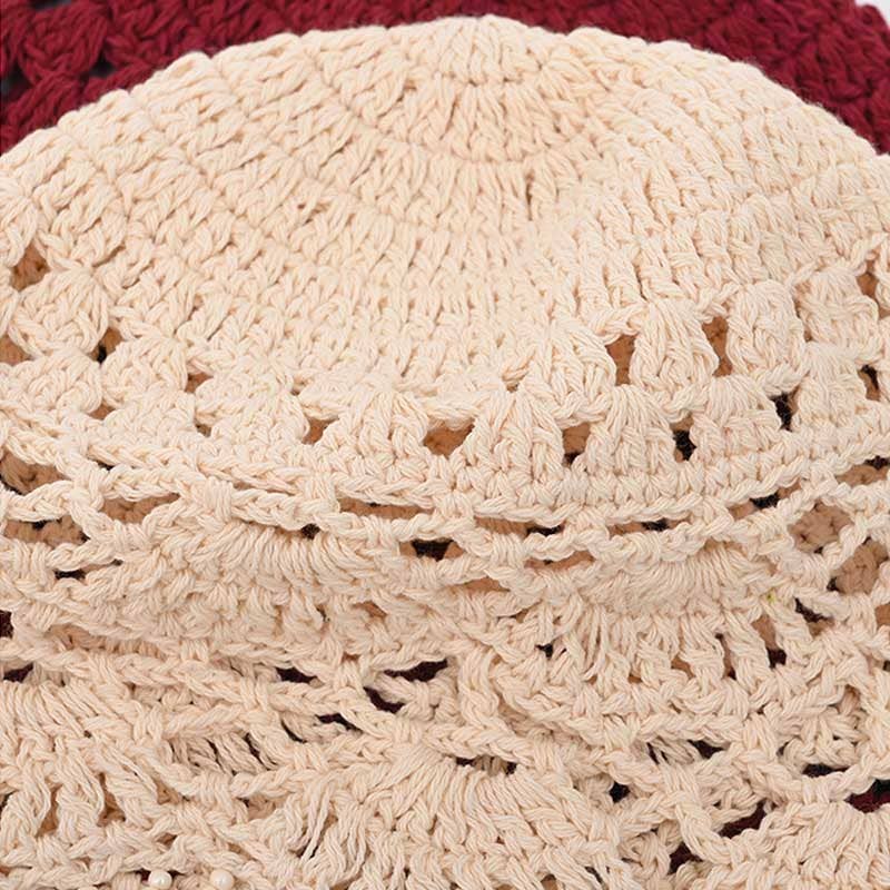 Boho Beaded Tassel Crochet Beanie Hat 8BK6HAT49 - Proper