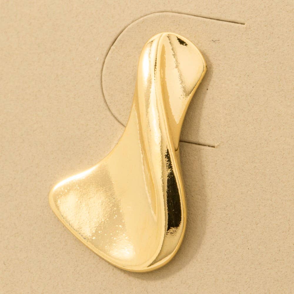 Gold Dipped Twisted Shape Drop Earrings - Proper