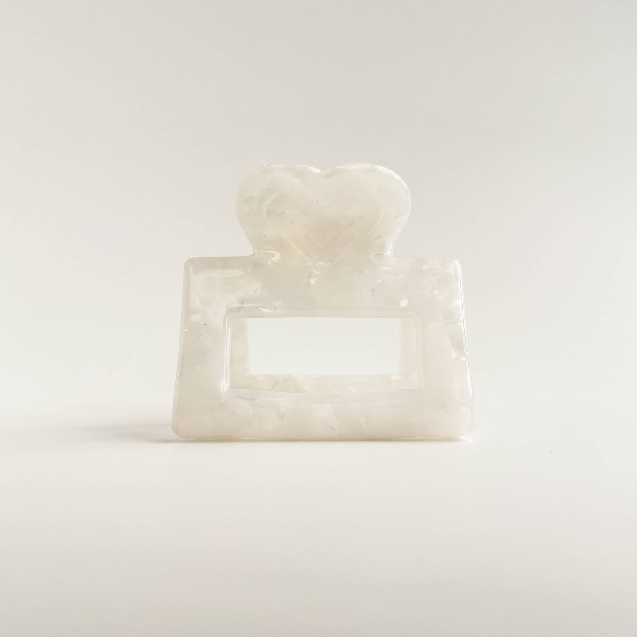 Heart Shape Marbled Square Claw Clip - Proper
