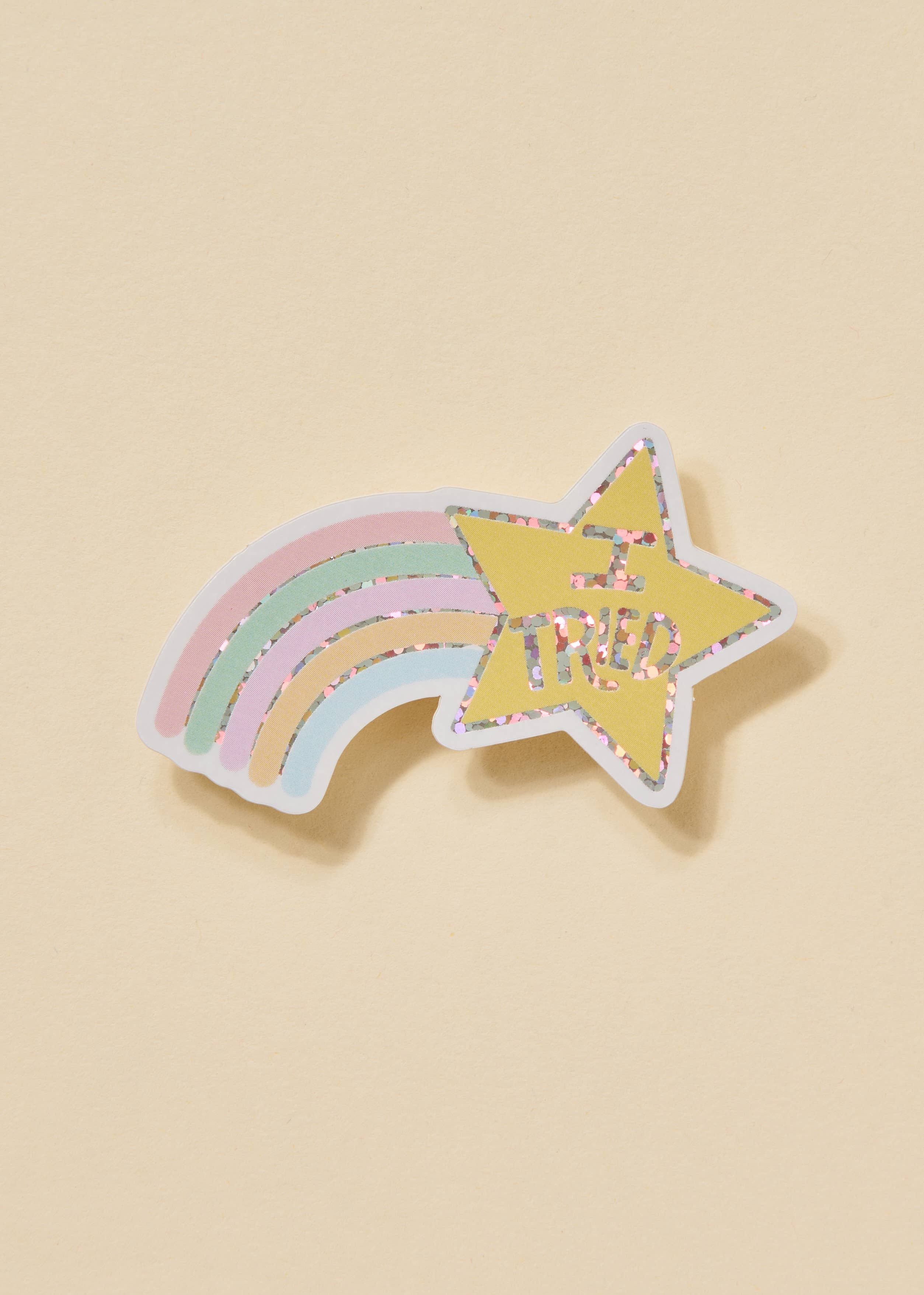 I Tried Shooting Star Glitter Sticker - Proper
