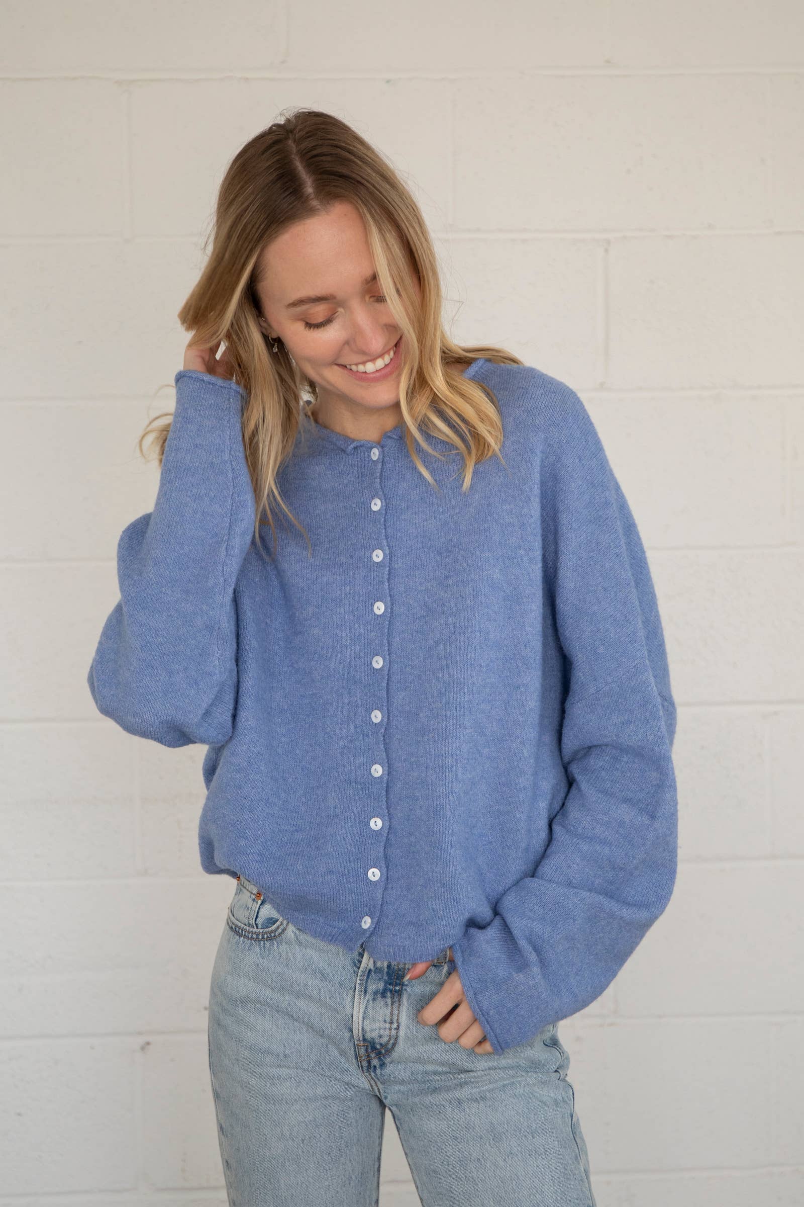 Dusty Blue Piper Cardigan - Proper