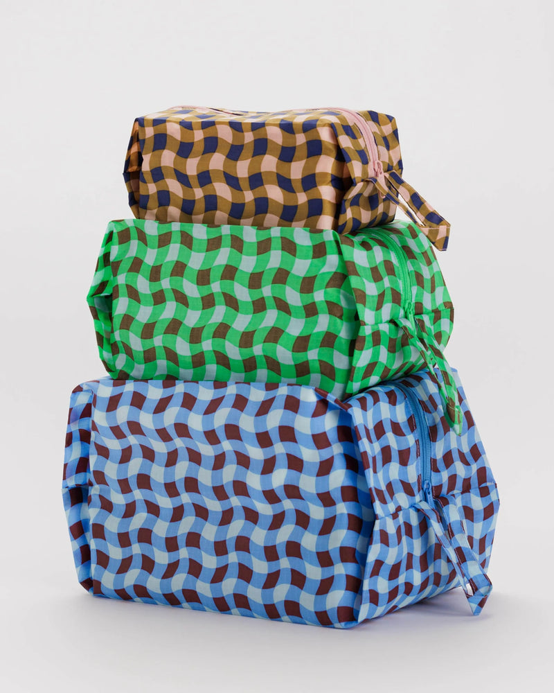 Baggu 3D Zip Set - Wavy Gingham - Proper