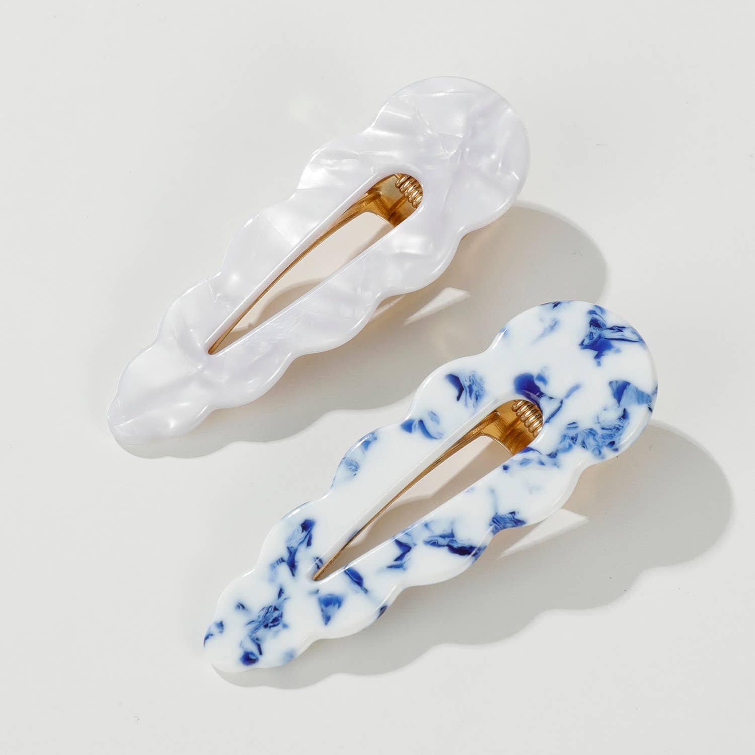 Scalloped Barrette Hair Clip (Set of 2)
