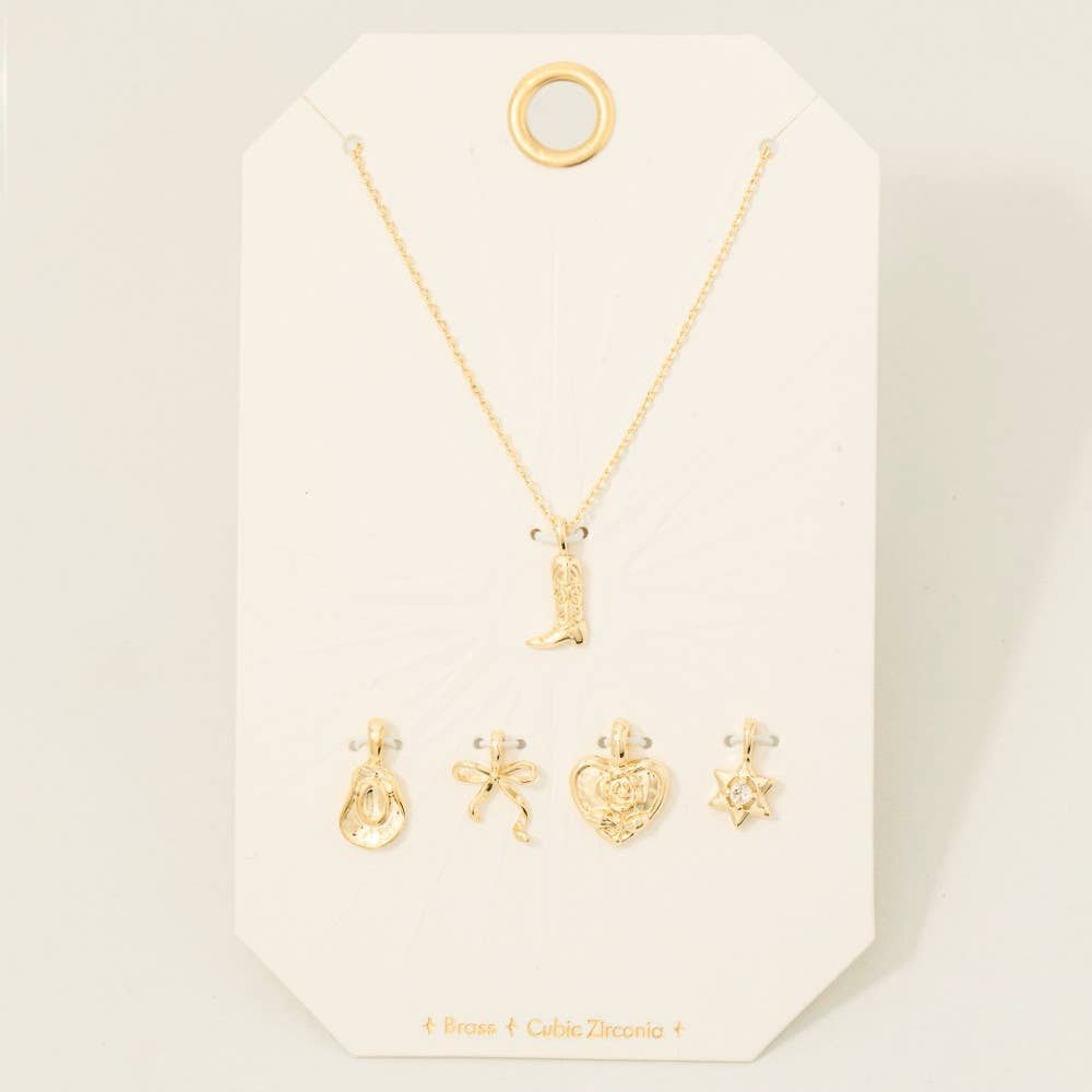 Western Cowboy Boots Swappable Pendant Necklace - Proper