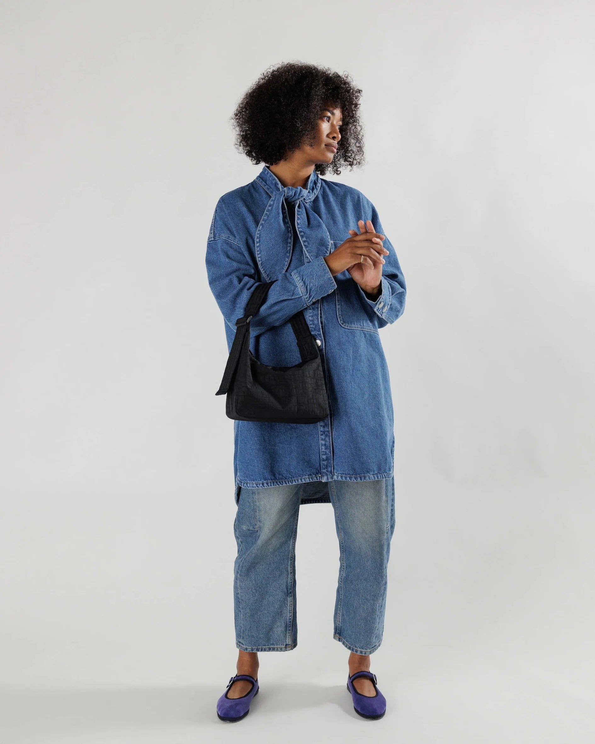 Mini Nylon Shoulder Bag - Black - Proper
