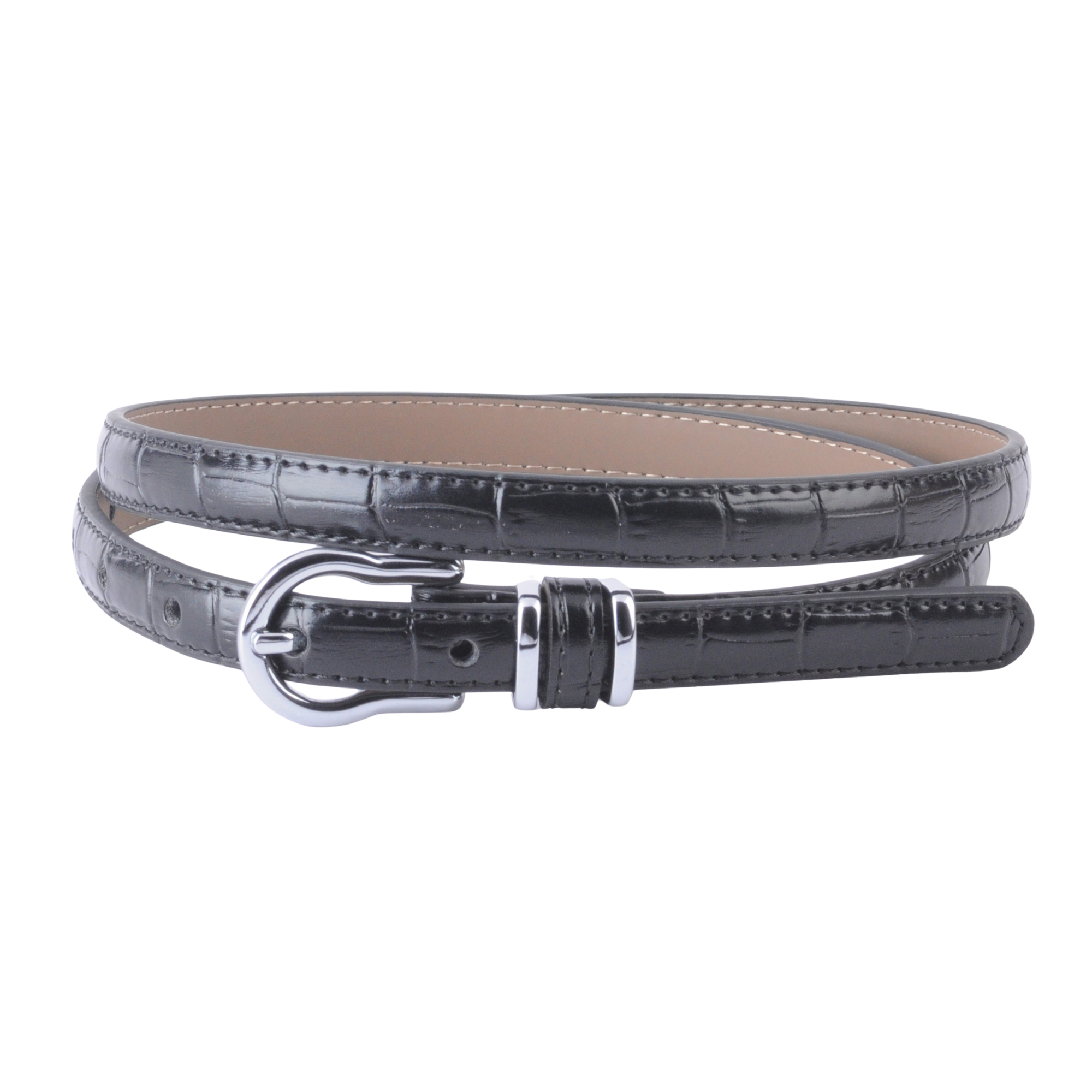 Skinny Croco Belt with Equestrian Buckle - Proper