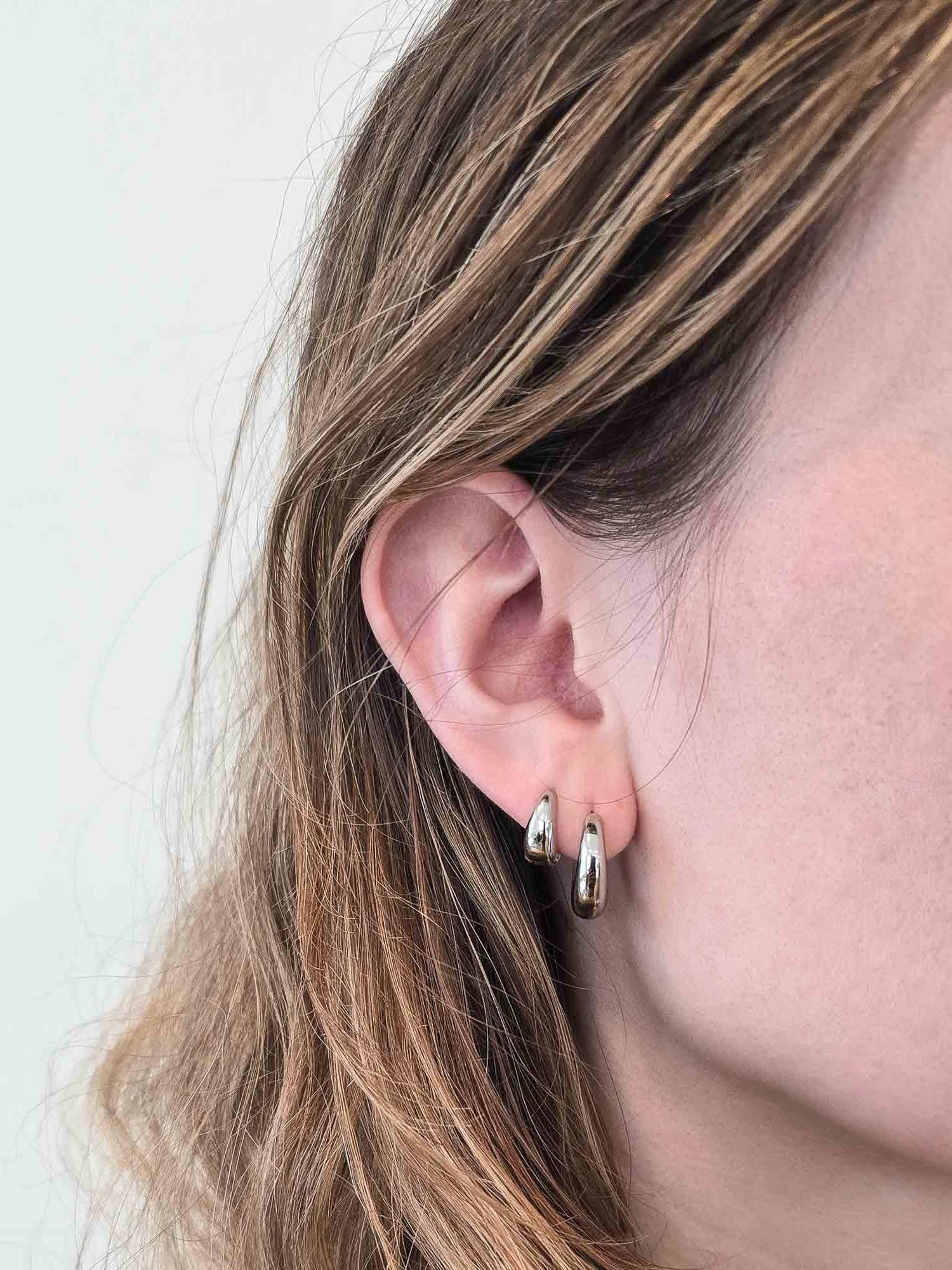 Silver Medium Hoop Double Pack - Proper