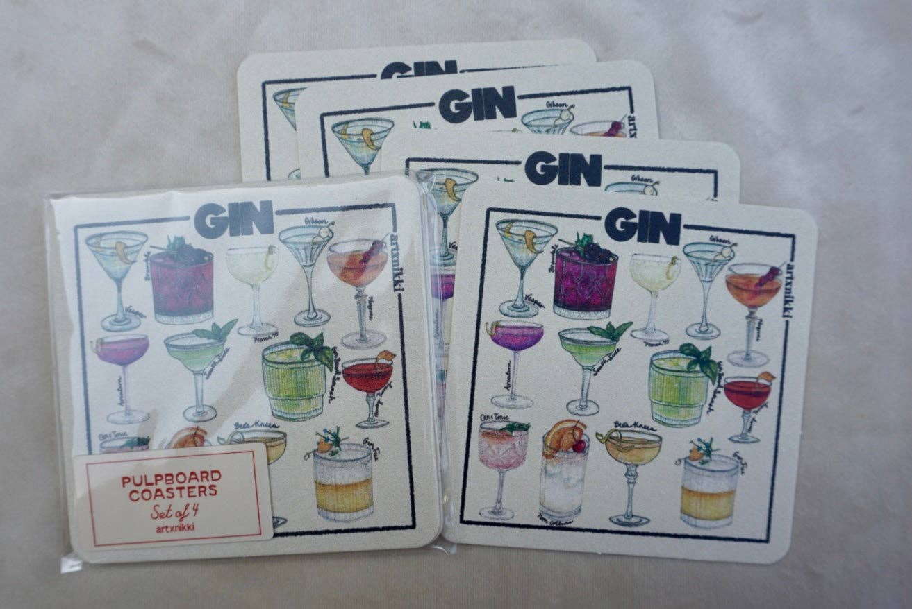 Classic Gin Cocktail Coaster Set of 4 - Proper