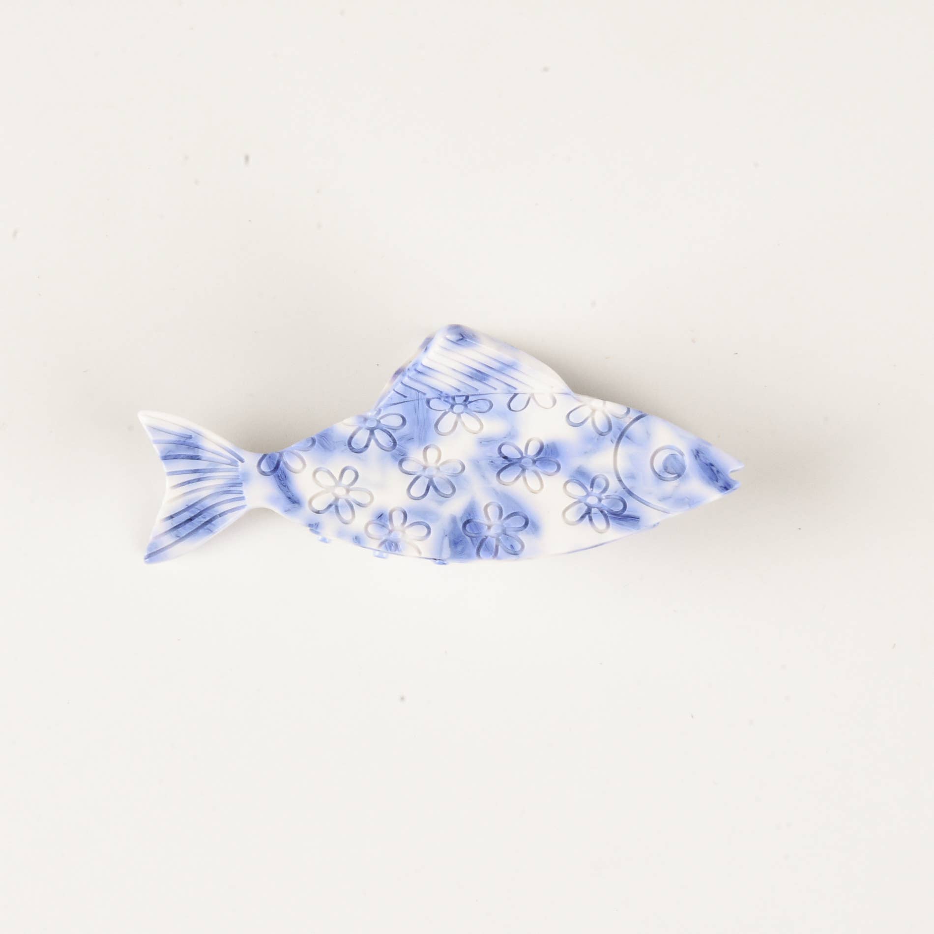 Floral Fish Claw Clip