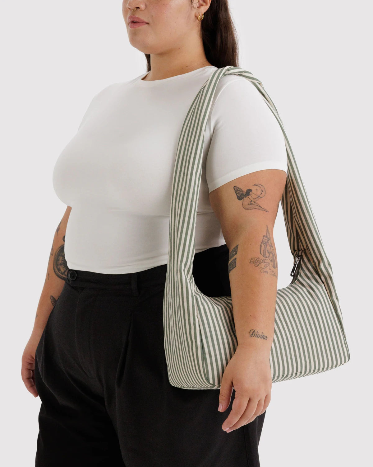 Nylon Meringue Bag - Sage Stripe - Proper