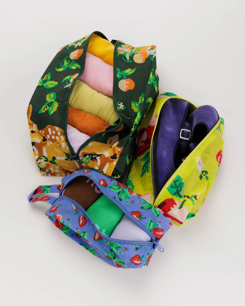 Baggu 3D Zip Set - Needlepoint Fruit - Proper