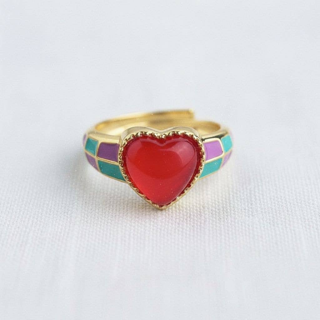 Heart Enamel Ring