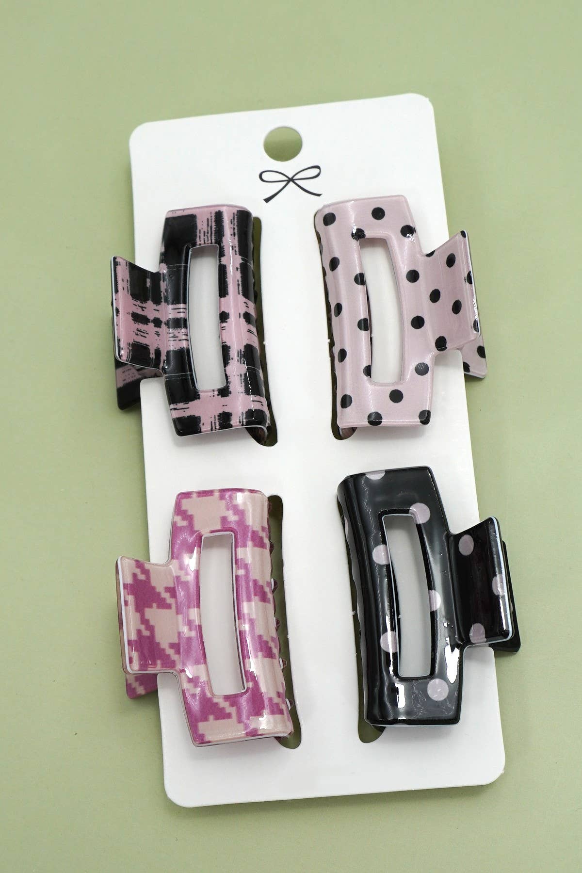 Set of 4 Mini Patterned Hair Claw Clips