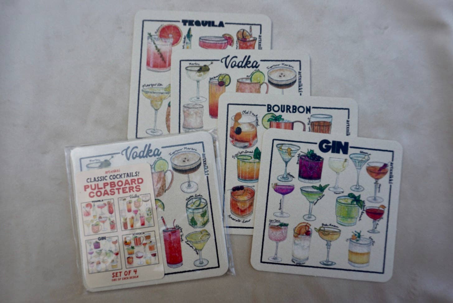 Classic Cocktail Variety Coaster Set of 4  ( - Proper