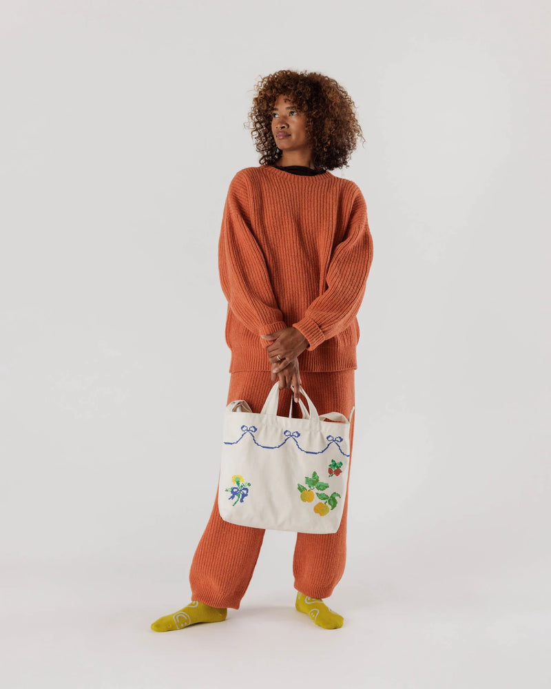 Zip Horizontal Baggu Duck Bag - Cross Stitch - Proper
