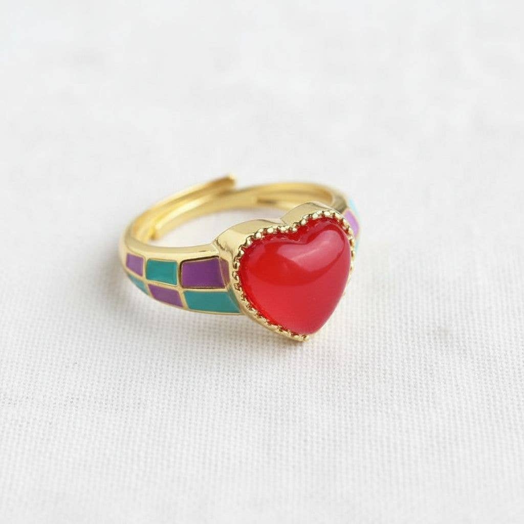 Heart Enamel Ring