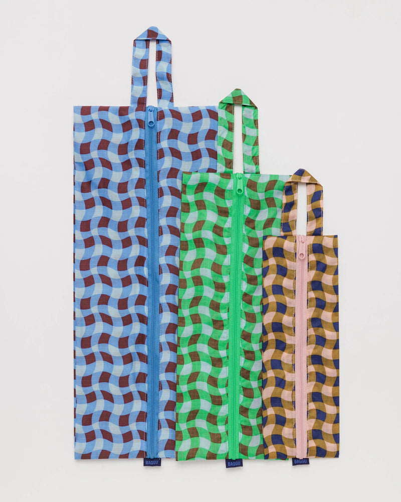 Baggu 3D Zip Set - Wavy Gingham - Proper