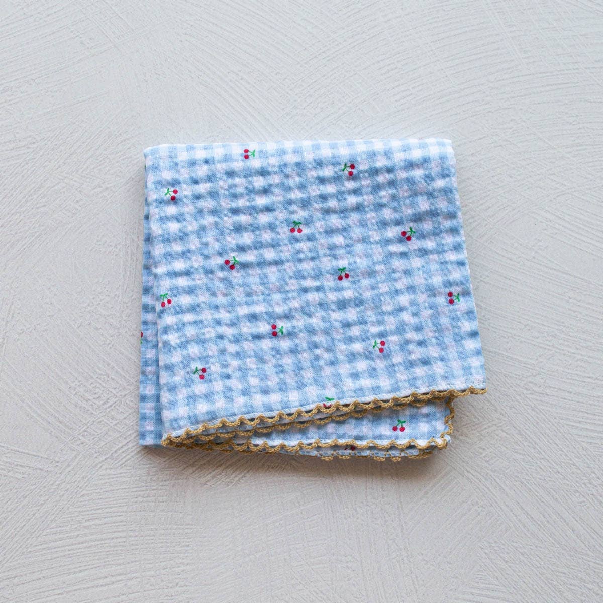 Cottage Mini Checker Cherry Cotton Scarf