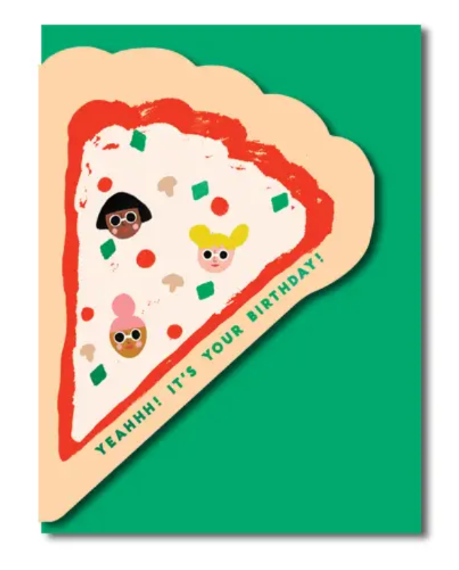 Pizza - Shaped Birthday Card - Proper