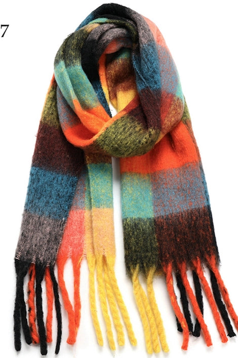 Brushed Plaid Fringe Scarf - Proper