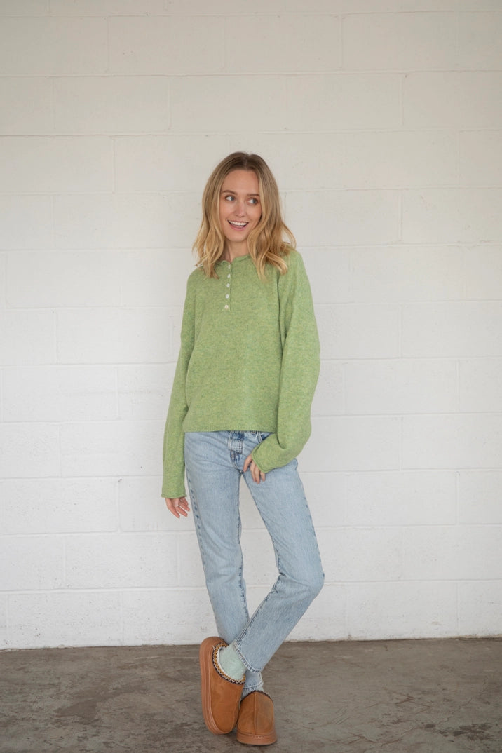 Matcha Piper Henley Sweater