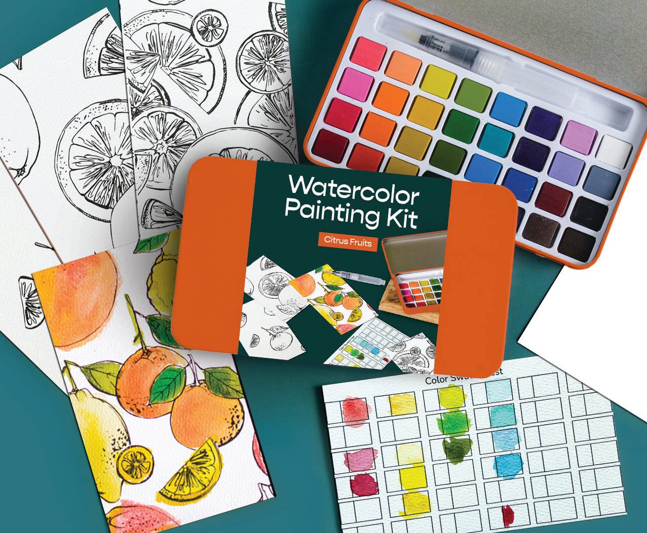 Citrus Fruits Watercolor Painting Kit - Proper