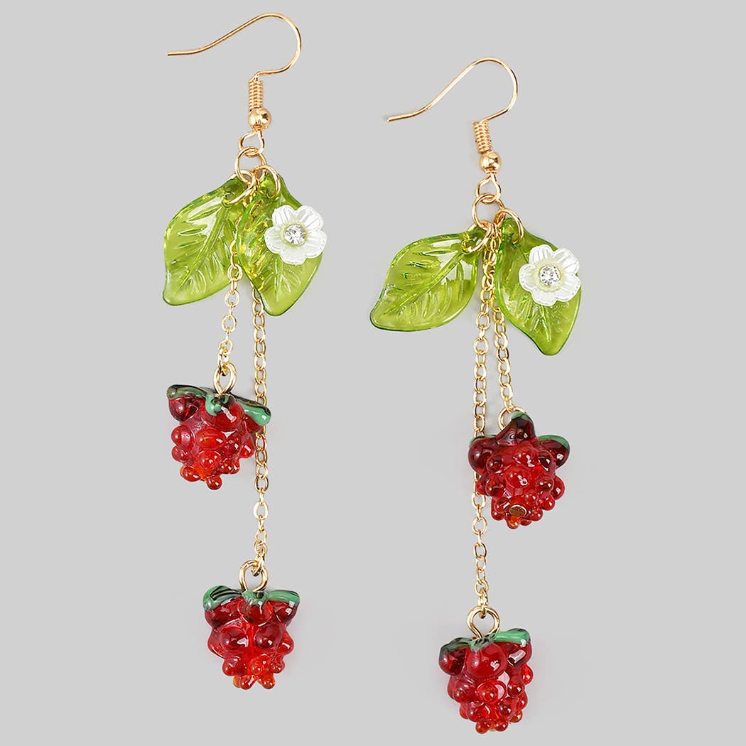 TIERED RASPBERRY DROP EARRINGS - Proper