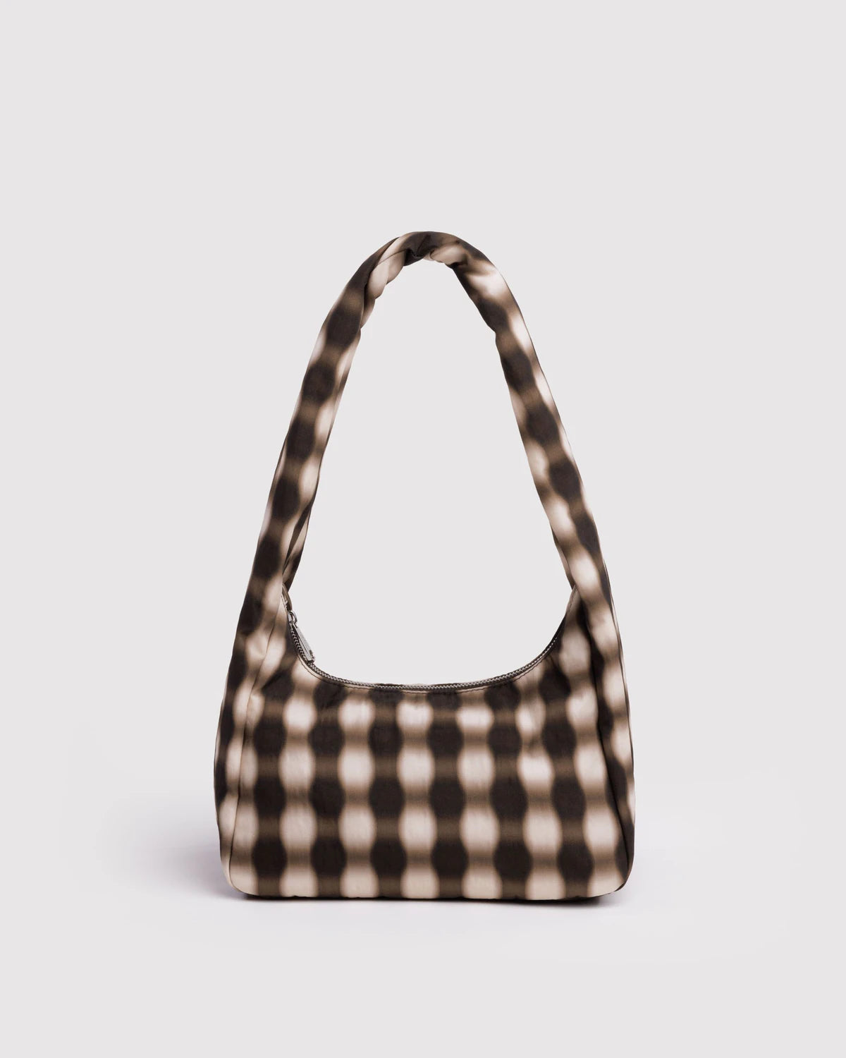 Small Nylon Meringue Bag - Blurred Gingham Brown - Proper