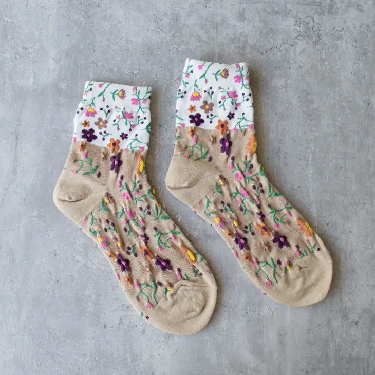 Floral Two Tone Socks - Proper