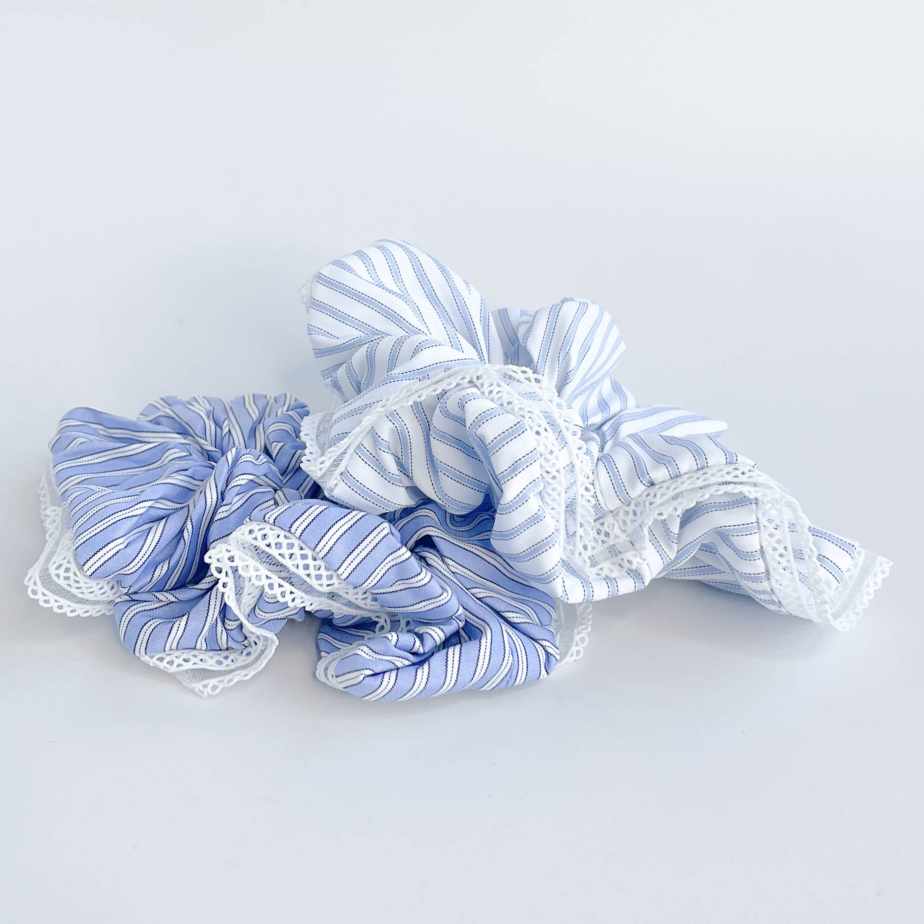 Coastal Blue Striped Scrunchie