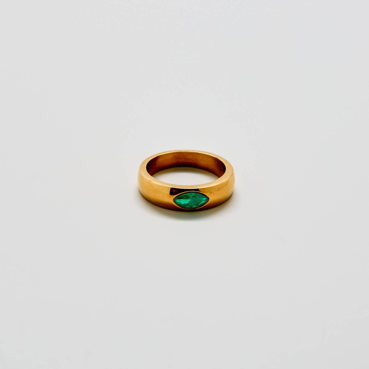 Green Marquise Stacking Ring