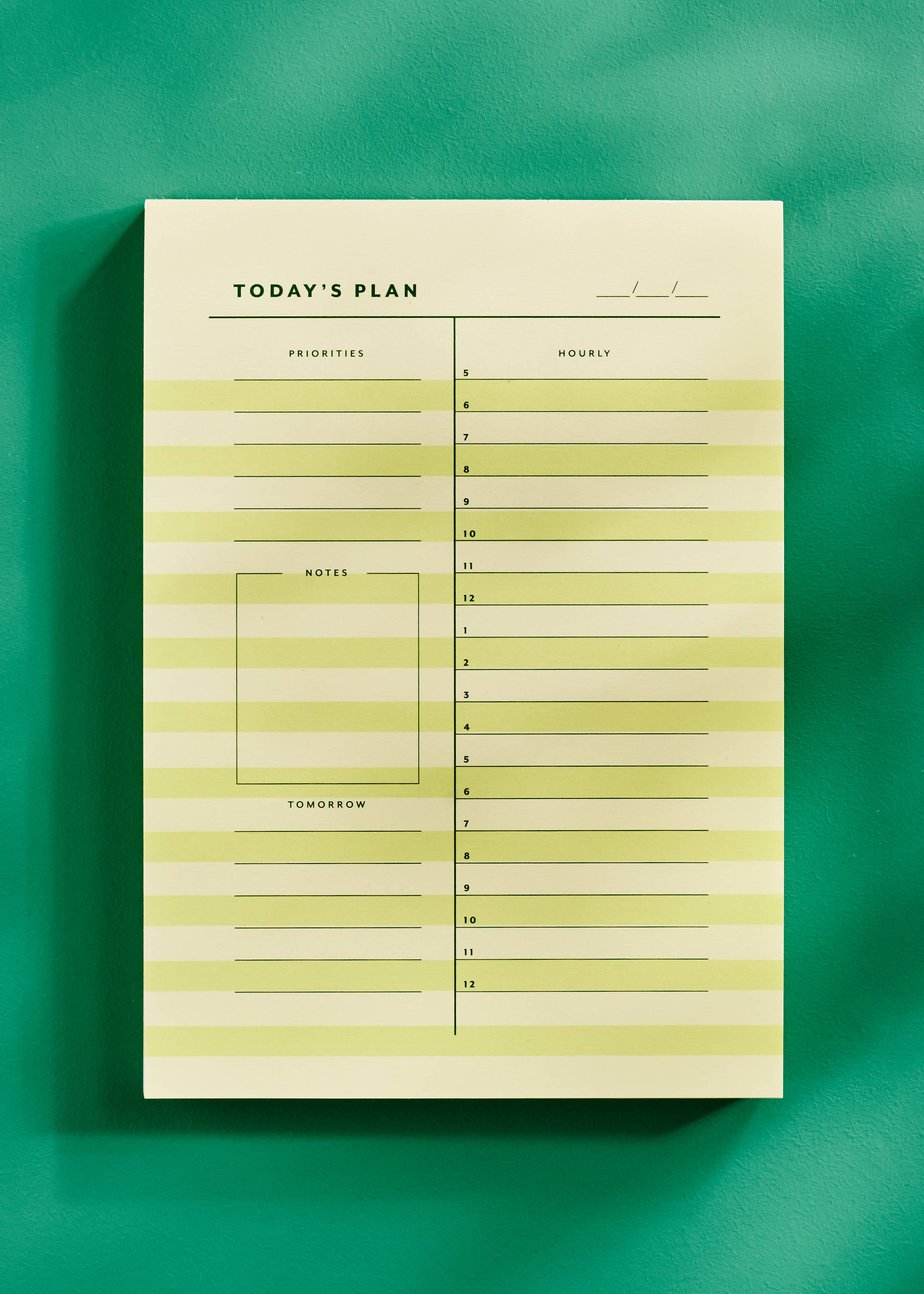 Highlights Yellow Stripe Daily Planner Notepad - Proper