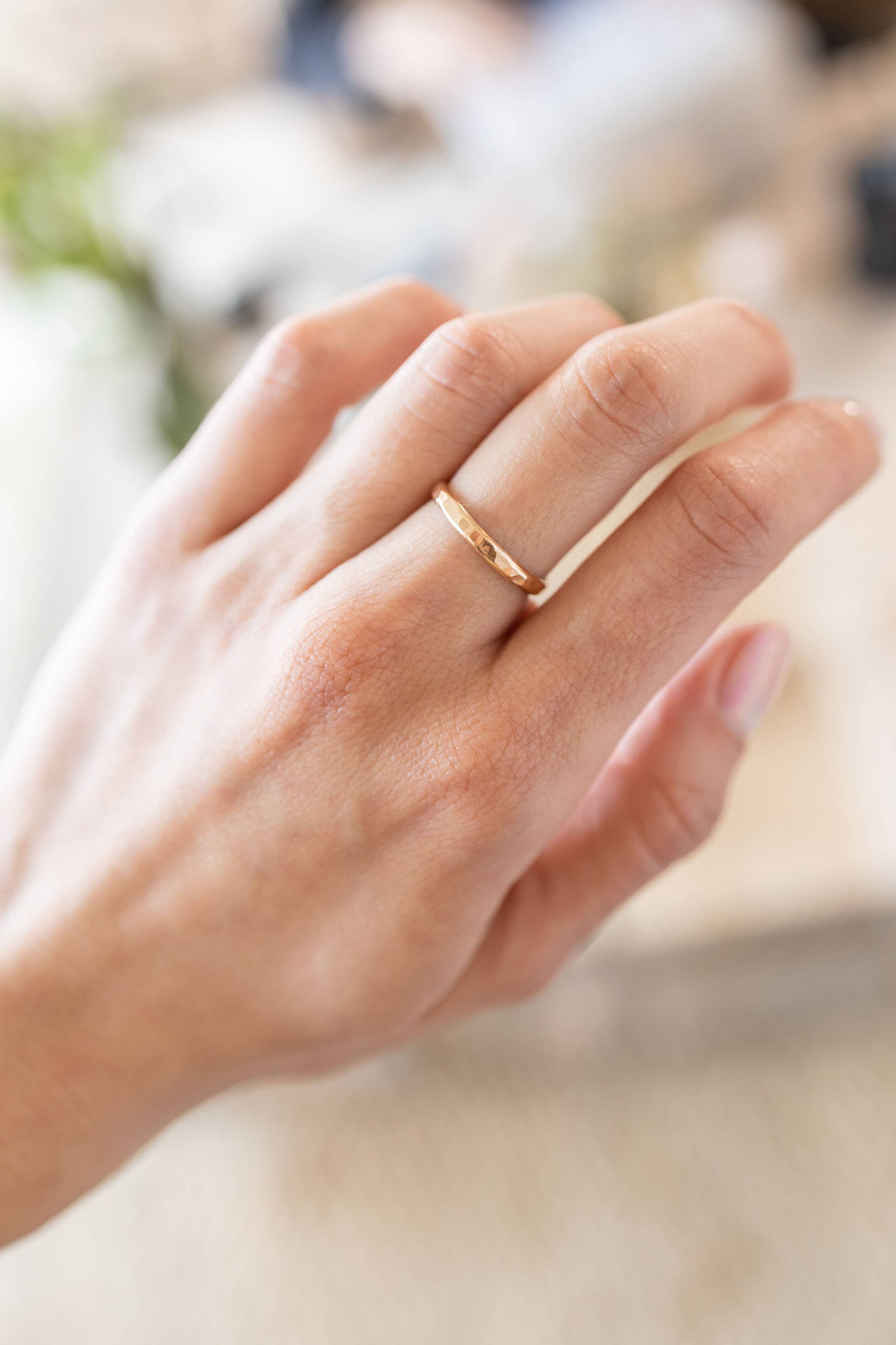 Thick Hammered Stacking Ring - Proper