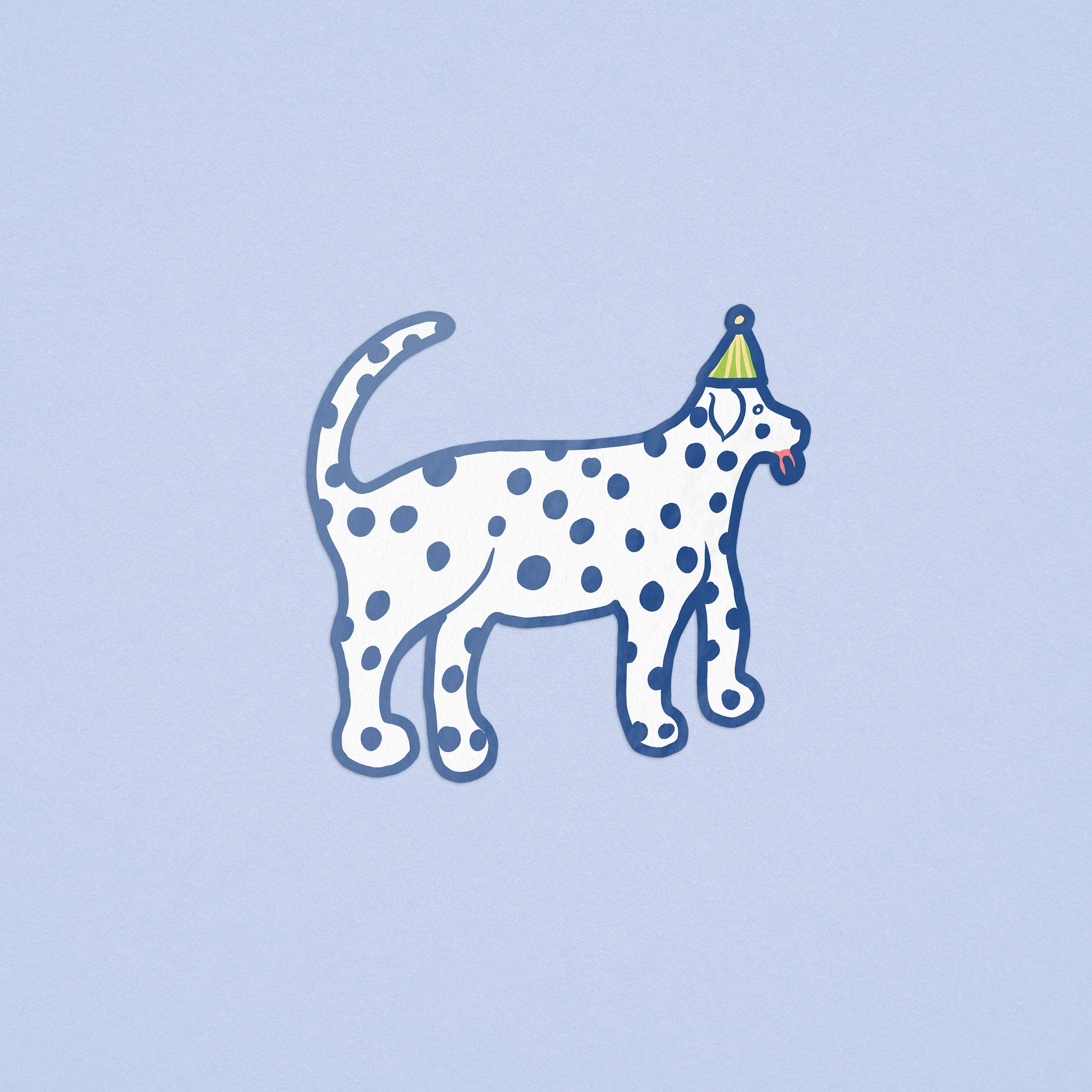 Party Hat Dalmatian Dog Sticker - Proper