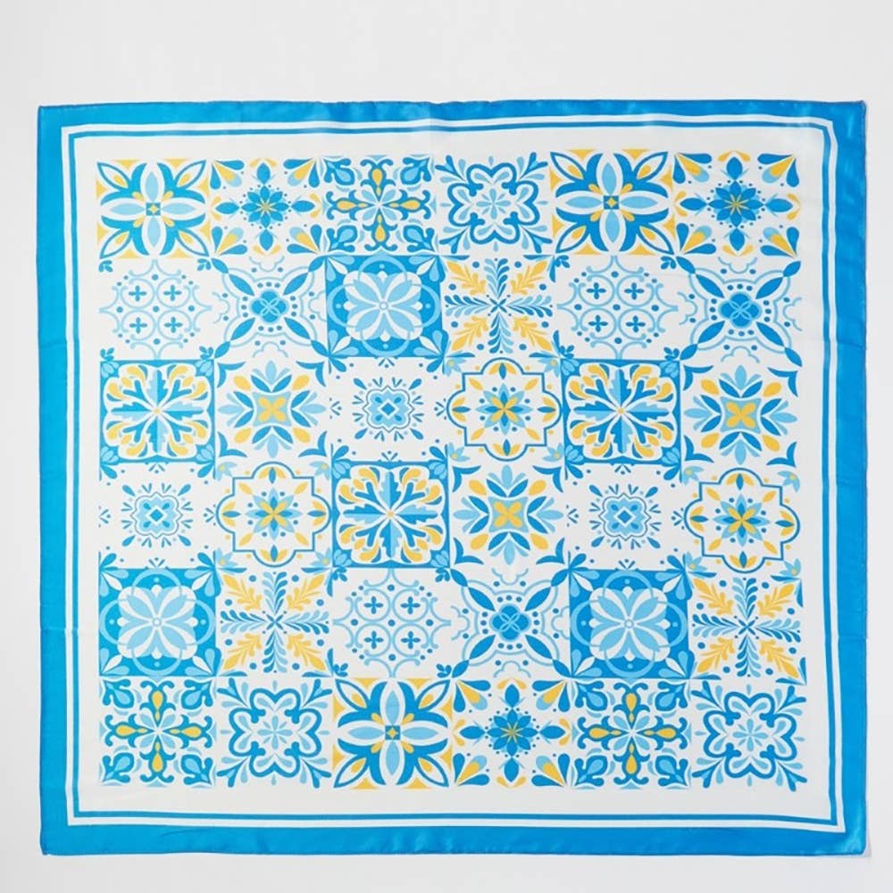Mosaic Tiles Print Square Bandana Scarf - Proper